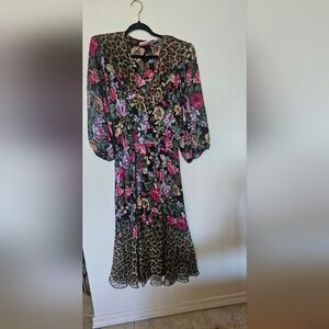 Elegant Floral and Leopard Maxi Dress